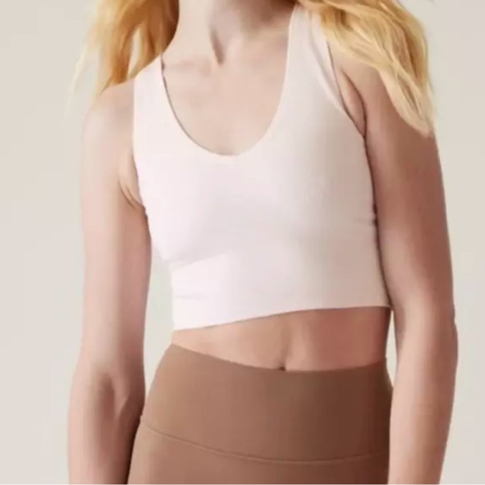 Athleta  Aurora seamless rib top,  size large new with tag - light pink